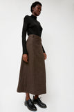 Mijeong Park Wool Blend Maxi Wrap Skirt in Brown