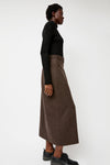 Mijeong Park Wool Blend Maxi Wrap Skirt in Brown