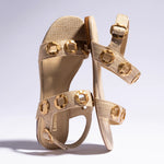 Milan Flat Sandal In Beige Raffia