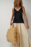 Modern Weaving Straight Fringe Square Bag in Natural