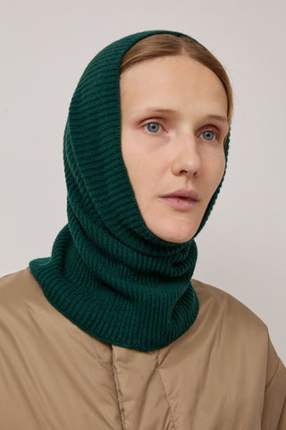 Muhlbauer Jael Ribbed Cashmere Hood in Fir