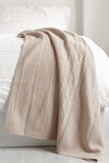 CABLE CASHMERE THROW BLANKET