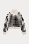 IRIS HOUNDSTOOTH CASHMERE TURTLENECK SWEATER