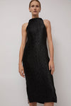 Nin Studio Wave Tank Dress in Black Shine