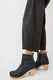 No.6 5" Pull On Shearling Clog Boot on High Heel in Ink Aviator