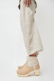 No.6 5" Pull On Shearling Clog Boot on Mid Tread in Bone Suede on White Base