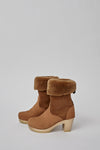 No.6 9" Pull On Shearling Clog Boot on High Heel in Copper