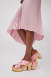 No.6 Basket Clog on Platform in Pink Patent