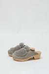 No.6 Billie Fur Clog on Mid Heel in Mist