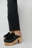 No.6 Billie Fur Clog on Platform in Black