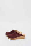 No.6 Bridget Clog on Mid Wedge in Burgundy Suede