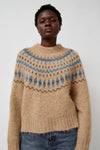 No.6 Cardiff Sweater in Camel and Blue