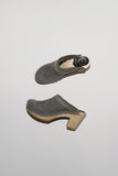 No.6 Dakota Shearling Clog on High Heel in Smoke Suede and Cloud