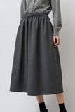 No.6 Nic Skirt in Solid Grey Wool