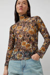 No.6 Rosa Turtleneck in Gold Roses