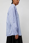 Nothing Written Timon Striped Cotton Shirt in Blue Stripe