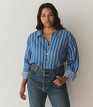 REMIS TOP -- BLEU MONACO STRIPE