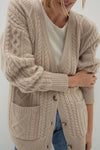 ROWENA CABLE KNIT CASHMERE CARDIGAN