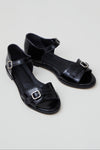 REMY SANDAL | BLACK POLISHED LEATHER