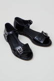 REMY SANDAL | BLACK POLISHED LEATHER