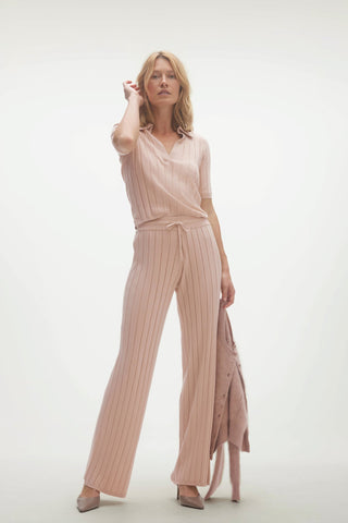 CHRISTIE RIBBED WIDE LEG PANT