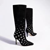 Kate Studs Boot In Black Suede