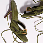 Verona Strappy Sandal In Seaweed Suede