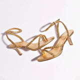 Milanina Mini Sandal In Gold Metallic Leather