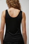 Silk Laundry Jersey Scoop Tank in Black