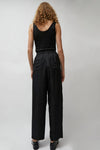 Silk Laundry Twill Slouch Pants in Black