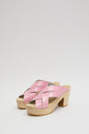 No.6 Basket Clog on Platform in Pink Patent