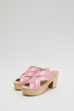 No.6 Basket Clog on Platform in Pink Patent