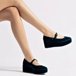 Blair Flatform In Deepsea Velvet