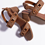 Milan Sandal In Caramel Wave Raffia