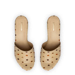 Miso Platform Sandal In Natural Raffia and Polka Dot Emboridery