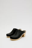 No.6 Old School Clog on High Heel in Black